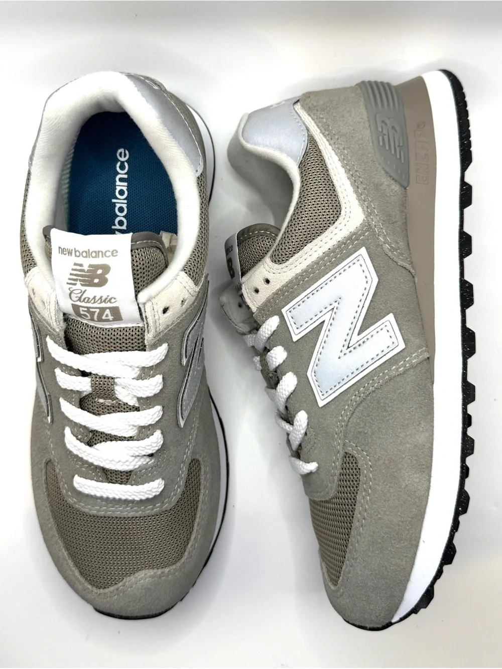 New Balance 574 Retro Sneakers in Taupe and White